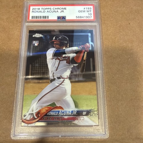 2018 TOPPS CHROME #193 RONALD ACUNA JR. ROOKIE PSA 10 (I)