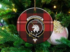 Cunningham Clan Scottish Tartan Ceramic Ornament