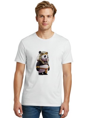 Panda-Pharaoh-5 Mens Graphic Tee, 100% Cotton, Casual Summer Wear
