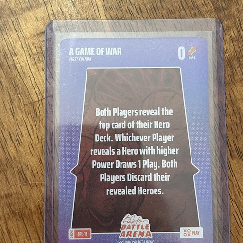 BO JACKSON BATTLE ARENA A GAME OF WAR #BPL-18 FIRST EDITION 2025 Q3735