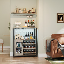 Wine Bar Cabinet Wine Liquor Storage Display Rack Kitchen Buffet Cabinet UK