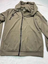 Mil Spec Monkey Hoodie Mens M Olive Green Patch Hold  Zipper Miltary Style