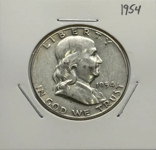 1954 Franklin Half Dollar, 90% Silver, Very Nice, Low Mintage!🔥
