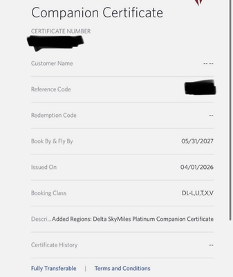 #ad Delta Companion Certificate fly by 5 31 2027 ✈️ $250.00