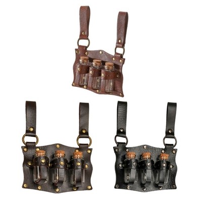 Retros Medieval Leather Belt Magics Potion Bottle Leather Holder Alchemist