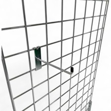 6" Chrome Single Prong Hook for Grid Mesh Panels – Retail Display Accessory