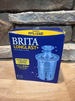 Brita Longlast Plus Replacement Filters for Pitchers Dispensers - 2 Count
