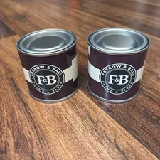 NEW Farrow & Ball Paint Sample Pots 100ml Cans Oval Room Blue No 85 Lichen No 19