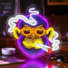 Cool Monkey Neon Sign, Smoking Monkey Led Sign for Wall Decor, Usb Powered Ad...