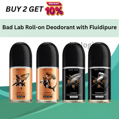 Bad Lab Roll-On Deodorant ALL RANGE with Fluidipure  8G in 5 Variation (2 x50ml)