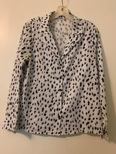 Blouse Women Leopard Print Half Button Top Shirt - S