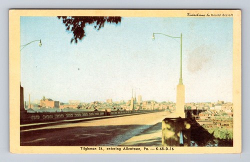 Allentown PA-Pennsylvania, Tilghman Street Entrando nella città, cartolina d'epoca
