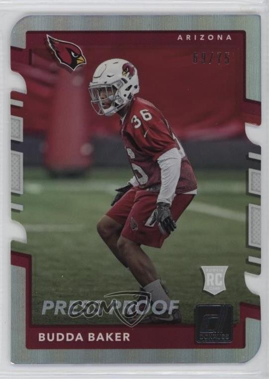 2017 Panini Donruss Rookies Press Proof Silver Die-Cut /75 Budda Baker Rookie RC