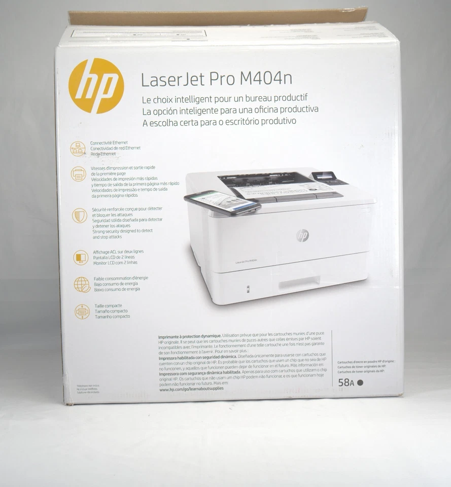 HP LaserJet Pro M404n - Monochrome Printer - Free UPS Ground - Page Count: One - Image 4 of 4