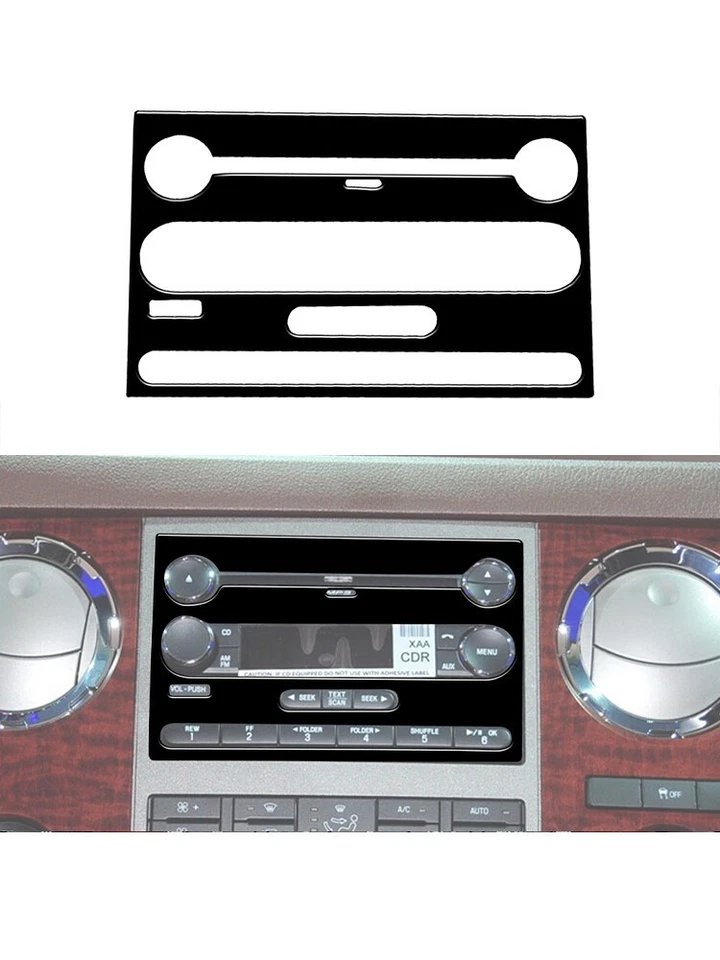 Juego completo de tapicería interior negro piano para Ford F-250/350/450/550/650/750 Foto 2 de 4