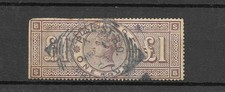GB QV 1888 £1 brown-lilac SG 186 Wmk Orbs used with faults (spacefiller)