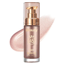 Body Shimmer Oil, SPF 45 Broad Spectrum, Sunscreen Shimmer Body Glow Oil with Co
