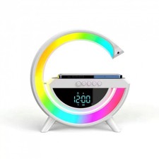 LED Alarm Clock Bluetooth Speaker with Wireless Charger - Dynamic Light,...