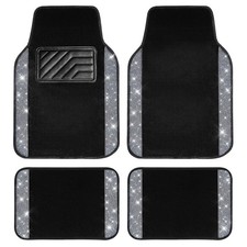 CAR PASS Bling Diamond Car Floor Mats, Shining Rhinestone Carpet Sparkly Glit...