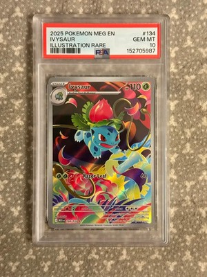 2025 POKEMON MEG EN-MEGA EVOLUTION ILLUSTRATION RARE #134 IVYSAUR PSA 10