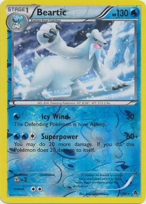 Heavy Play x 1 Beartic - 31/98 - Rare - Reverse Holo Emerging Powers