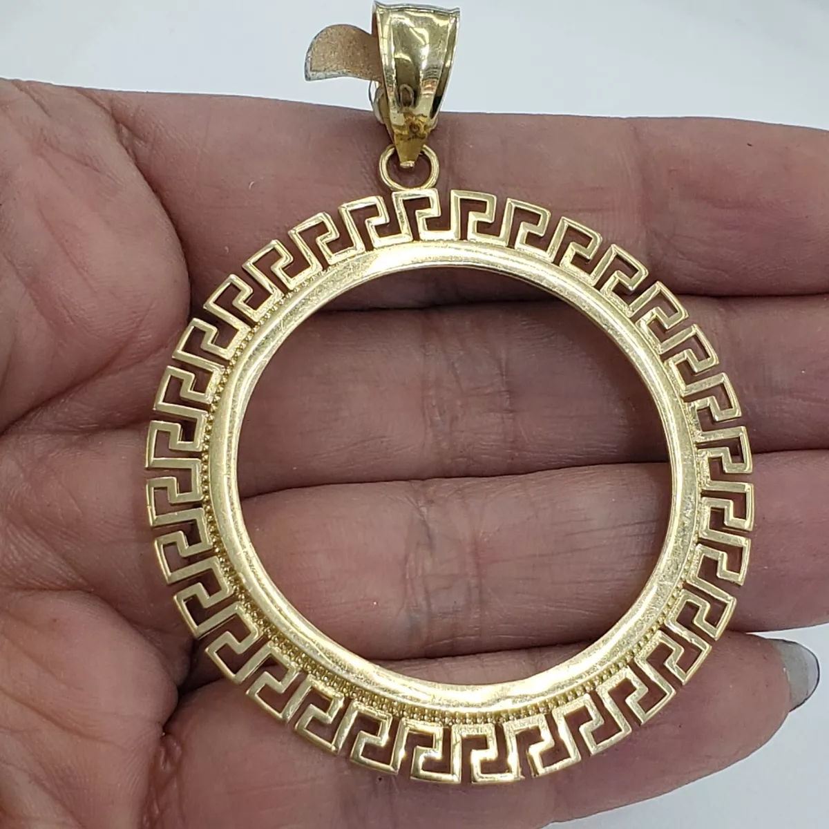 14k solid gold 4 Prong 50 pesos centenario Coin Bezel Frame