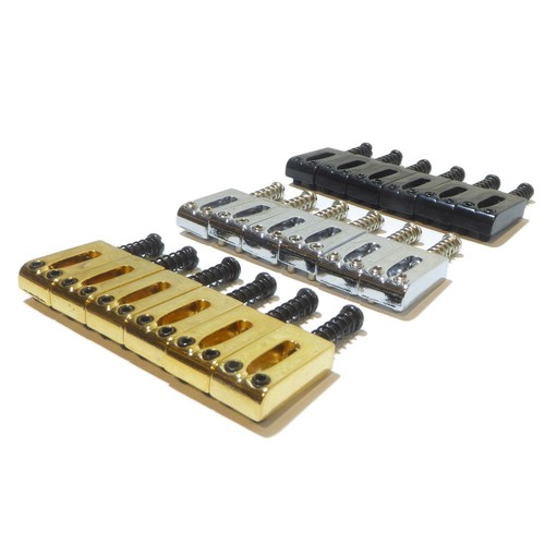 Sillines de guitarra para puente / trémolo 6 en cromo negro u dorado 10,5 mm de distancia - Imagen 5 de 30