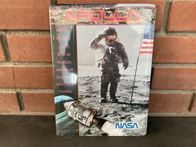 Vintage NASA Apollo Metal Stand Up Plaque 11  x 8  New In Plastic