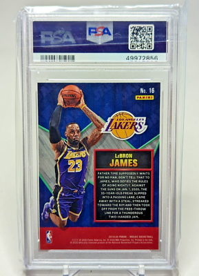 2019 Panini Mosaic Jam Masters Lebron James PSA 10 Gem Mint #16 