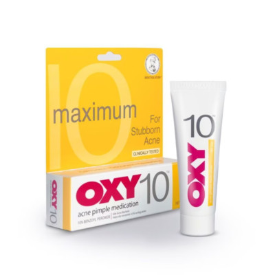 OXY 10 Maximum für hartnäckige Akne Pickel Medikamente Behandlung 25g KOSTENL...