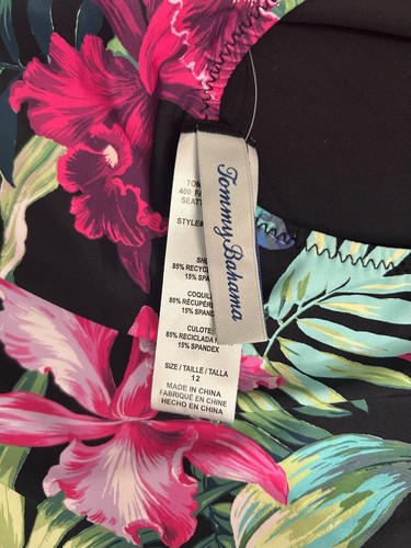 Tommy Bahama Women's Black Coastal Gardena One-Piece Swimsuit Size 12 Reversible - Picture 6 of 9