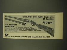 1968 Richland Arms Model 202 Shotgun Advertisement