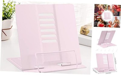  Book Stand Metal Reading Rest Book Holder Adjustable Cookbook Macaron Pink