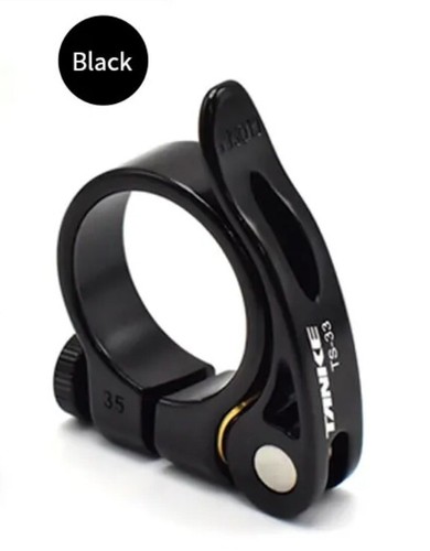 BLACK BIKE SEAT POST CLAMP 28.6MM QUICK RELEASE ALLOY FIXTURE BICYCLE MTB ROAD - Picture 4 of 7