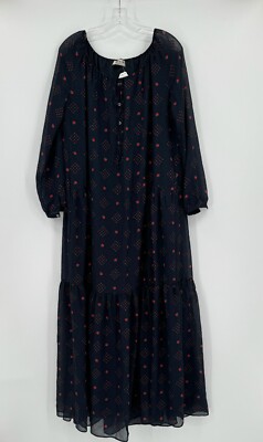 Paul & Joe Made in France Blue Floral Drop Waist Long Dress