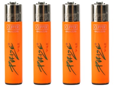 CLIPPER Feuerzeug Lighter Gas Collection Flint 4 Set -FFX Purize Orange-