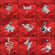 Dekorative TIER Kettenanhänger aus Echt 925 Sterlingsilber + Zirkoniasteine  