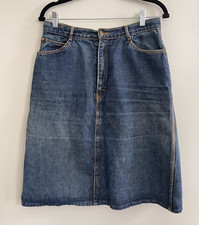 Vintage 80s 90s Gitano Denim Skirt 15W x 24L Medium Wash Size Medium Wash Jean