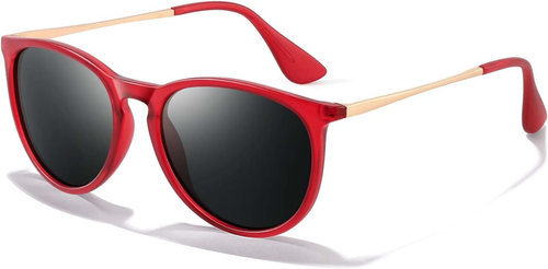NEW Polarized Sunglasses Women Vintage Classic Retro Round Mirrored Frame Lens - Picture 16 of 38