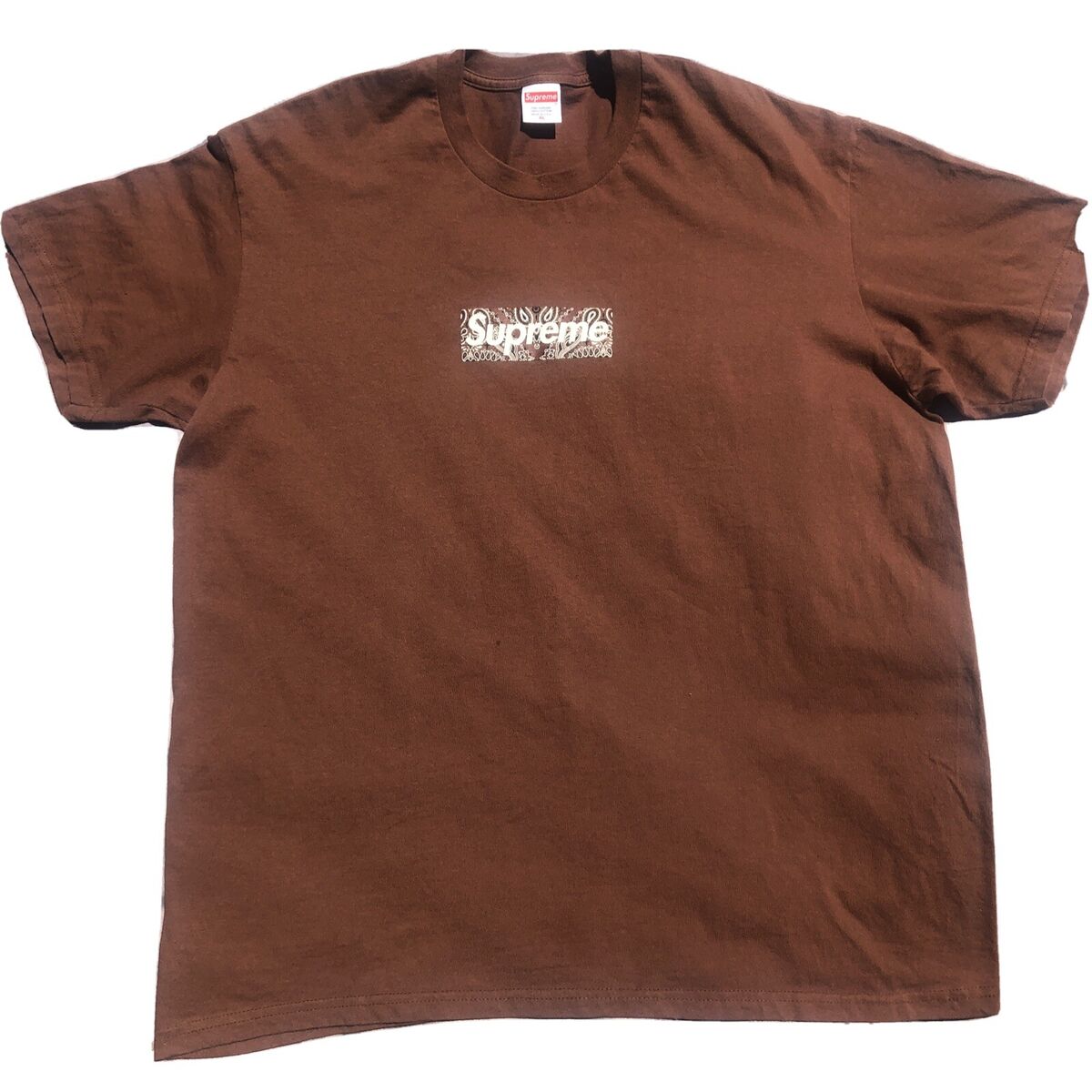 Supreme Bandana Box Logo Tee Brown - Size XL