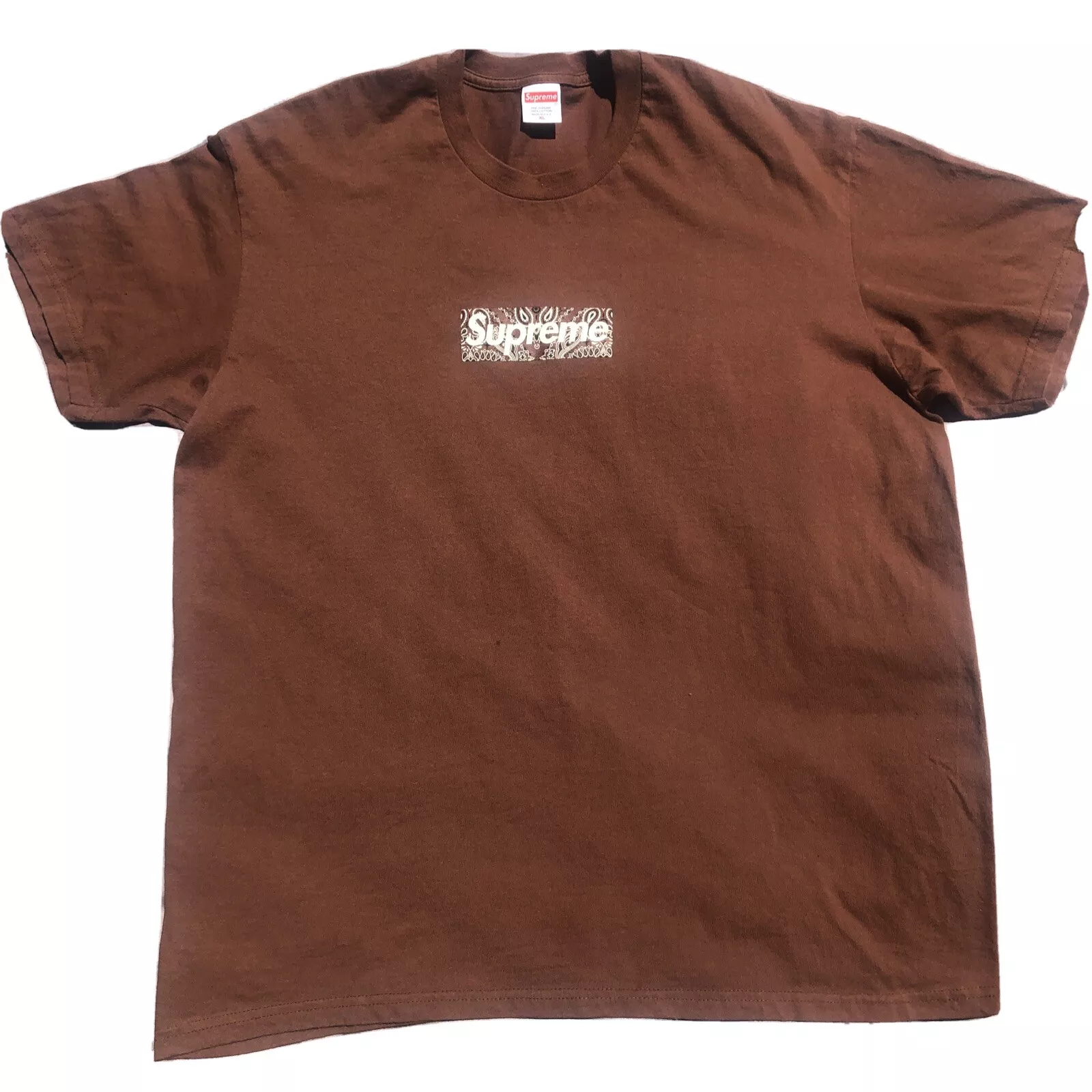 T shirt logo Supreme Bandana Box marron   Taille XL
