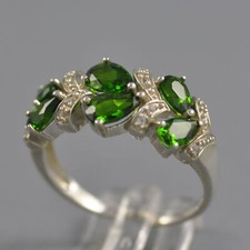 ARGENTIUM Chromdiopsid Weißtopas Ring 935er ...