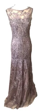 NWT Teri Jon By Rickie Freeman Overly Gown Dress 10 Amethyst Lace &  Sequins