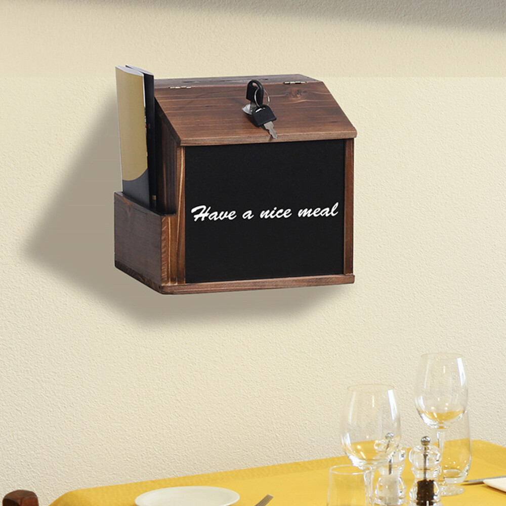 Vintage Rustic Wooden Donation Ballot Box Suggestion Box Card Box ...
