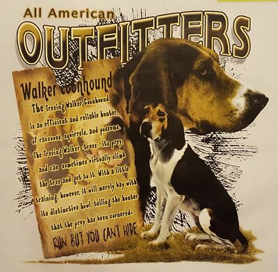 AMERICAN OUTFITTERS WALKER HOUND COONDOG COON HUNTING #526-O SHIRT