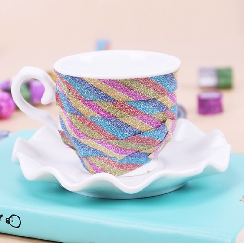 Mini Glitter Washi Tape Roll Paper Self Adhesive Sticky Craft Border Christmas - Picture 10 of 12