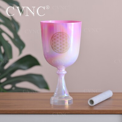 528Hz 5'' C Root Crystal Singing Bowl Alchemy Chalice Clear Grail Sound Bath