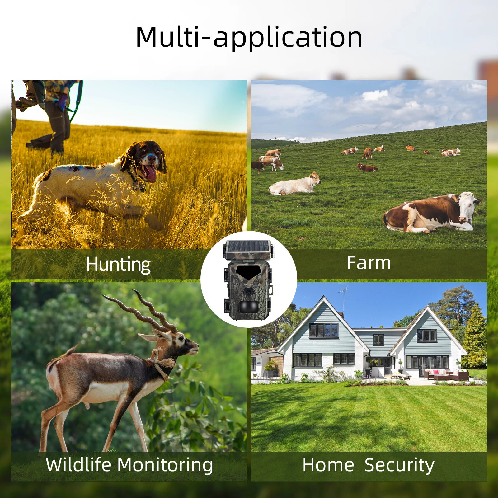 24MP 1080P Solar Trail Camera Hunting Camera With IR Night Vision Outdoor +32GB