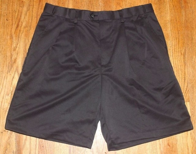 Izod Golf Dress Shorts Pleated Front Stain Free Microfiber Black Mens Size 36 | eBay