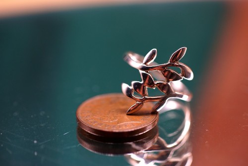Sterling Silver 925 Ring Leaves Design 2.30g Size P - Picture 3 of 7
